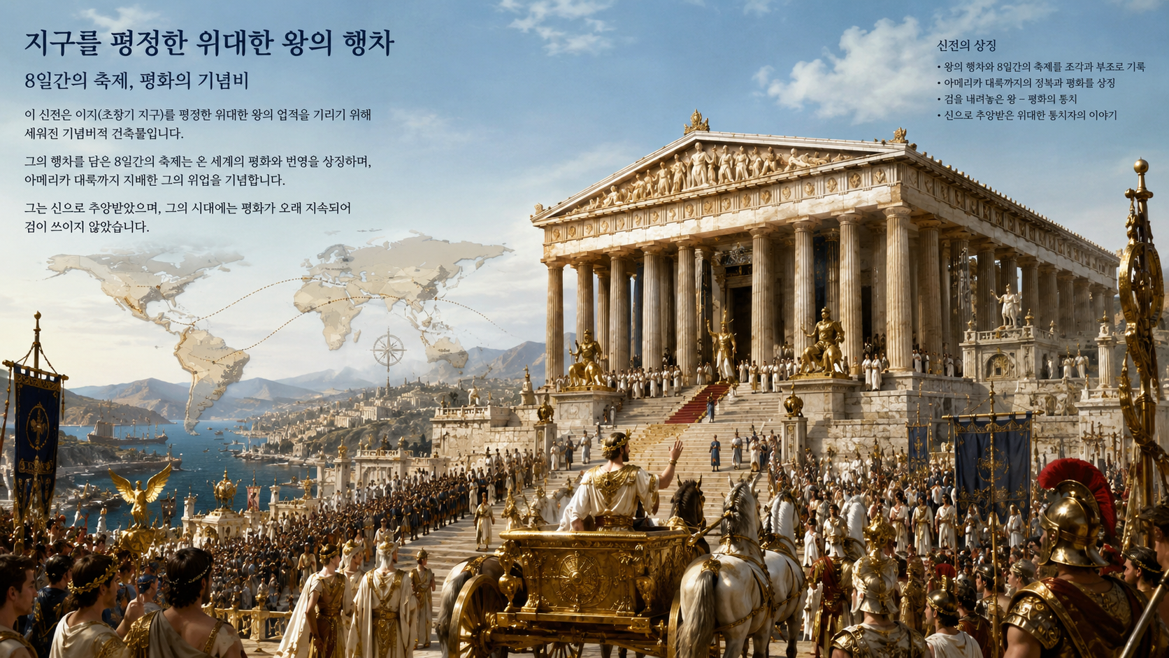 검이 쉬던 시대: 그리스 신전과 8일 행차에 남은 진실의 역사